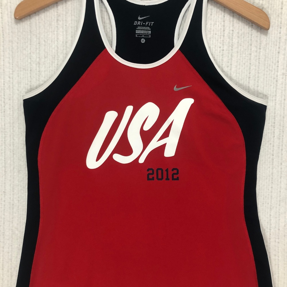 Nike USA 2012 Dri-FIT Racerback Tank Top Red Black‎ White Womens Medium